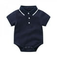 thumbnail image 1 of Jandel Cute Toddler Baby Boys Cute Cotton Solid Short Sleeve Romper Jumpsuit, 1 of 6