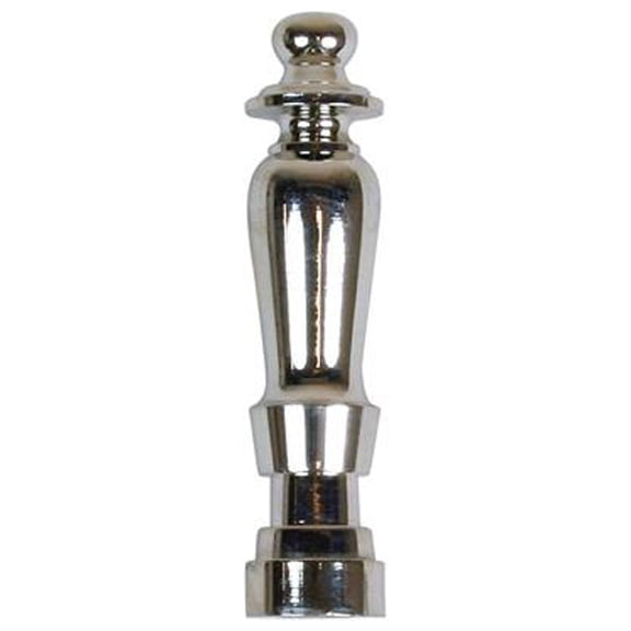 Jandorf 60101 Lamp Finial, Spindle, Nickel Finish, 2-In. - Quantity 6
