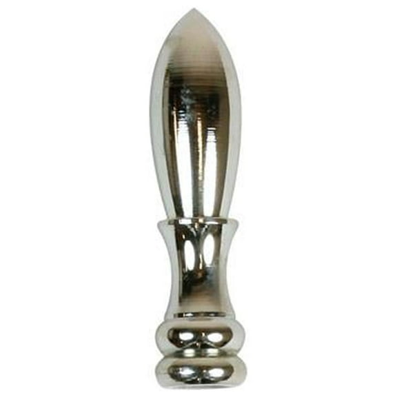 Jandorf 60107 Lamp Finial, Bullet, Nickel Finish, 2-In. - Quantity 6
