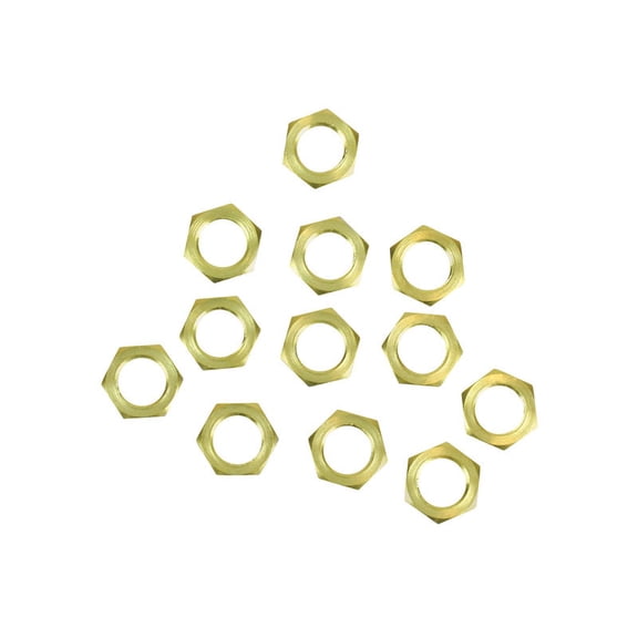 Jandorf 60169 Hex Nuts, 1/8", Brass, Pack-12