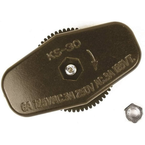 Jandorf 60180 Switch, 3/6 A, 125/250 V, 2-Teeth Terminals Terminal, Brown