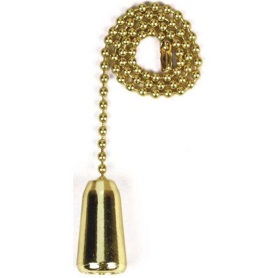 60315 Lamp Pull Chain, Brass Teardrop, 12-In. - Quantity 1