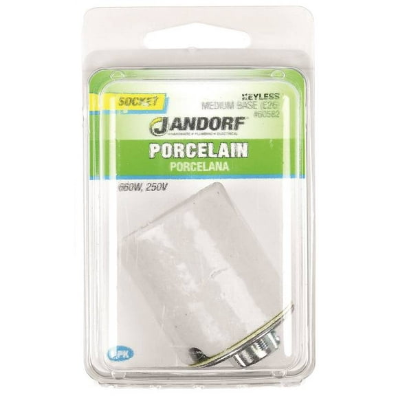 Jandorf 60582 Socket, 250 V, 660 W, Porcelain Housing Material