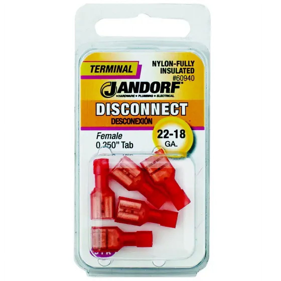 100) 22-18 QUICK DISCONNECT NYLON (MALE) .250 1/4" FULL INSULATION MADE IN USA - Foto 9