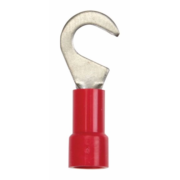 Jandorf 60959 Red Vinyl-Insulation #10 Stud Hook Terminal 22 To 18 Awg
