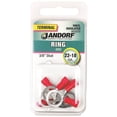 thumbnail image 1 of Jandorf 60976 Ring Terminal, 22 to 18 AWG Wire, 3/8 in Stud, Vinyl Insulation, Copper Contact, Red, 1 of 2