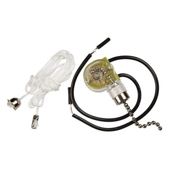 Jandorf 61208 Pull Chain Switch, 1-Pole, 125 V, 3 A, Nickel