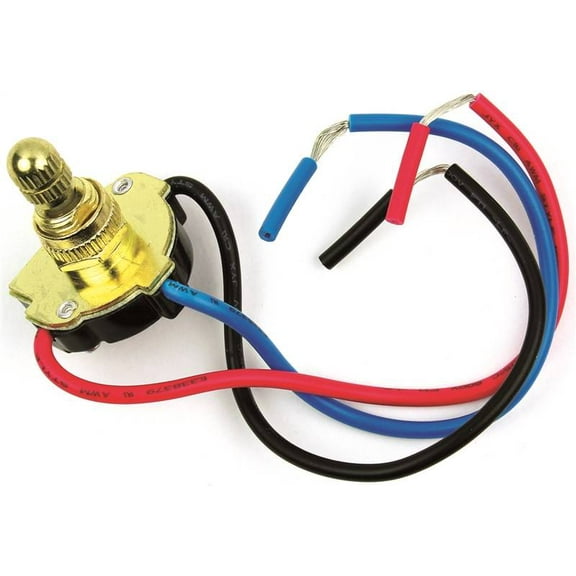Jandorf 61215 6 Amps Single Pole Or 3-Way Rotary Appliance Switch Brass