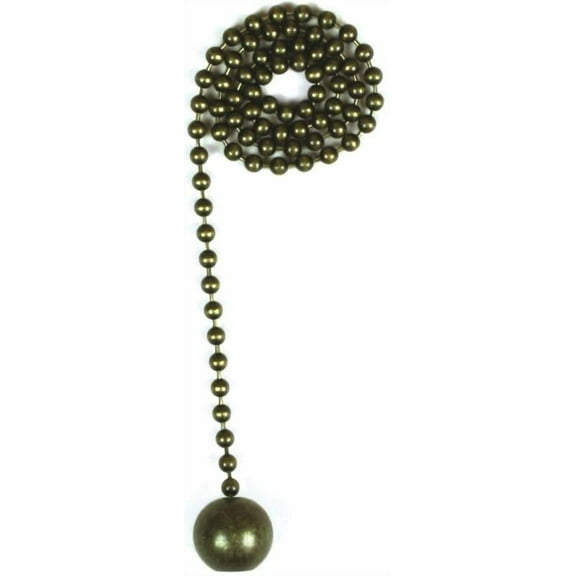 Jandorf Lamp Pull Chain, Antique Brass Ball, 12-In.