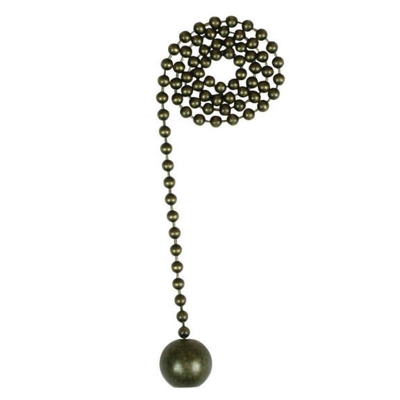 60311 Lamp Pull Chain, Antique Brass Ball, 12-In. - Quantity 1