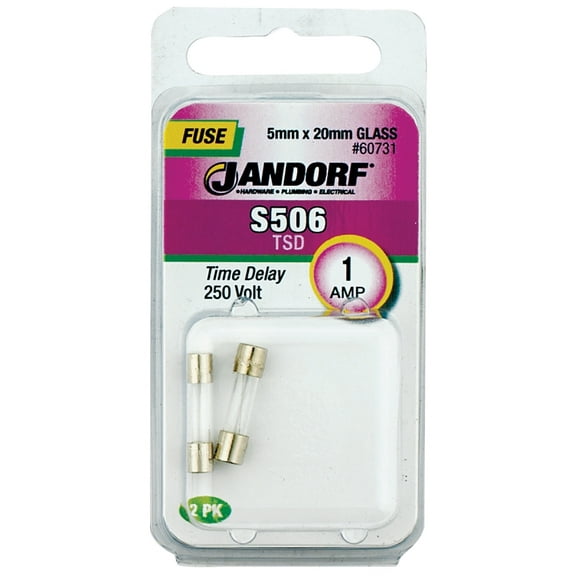 Jandorf 60731 60731 S506 1 Amps Time Delay Fuse 2 pc