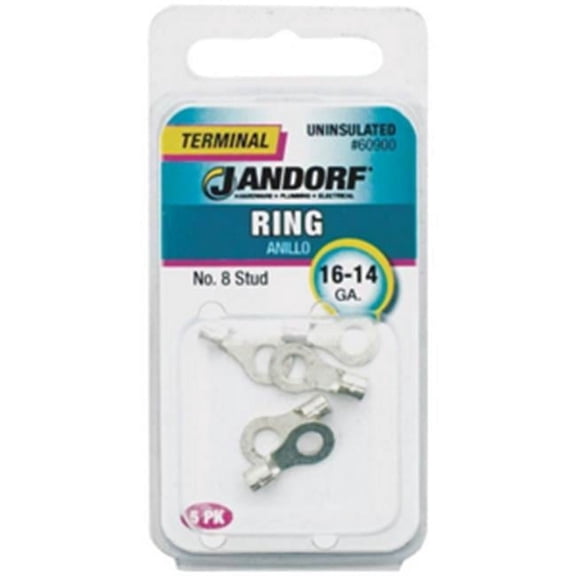 Jandorf Specialty Hardw 60900 Uninsulated Ring Terminal - 16-14 ga., 8 in. Stud