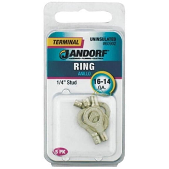 Jandorf Specialty Hardw 60902 Uninsulated Ring Terminal - 16-14 ga. - 0.25 in. Stud