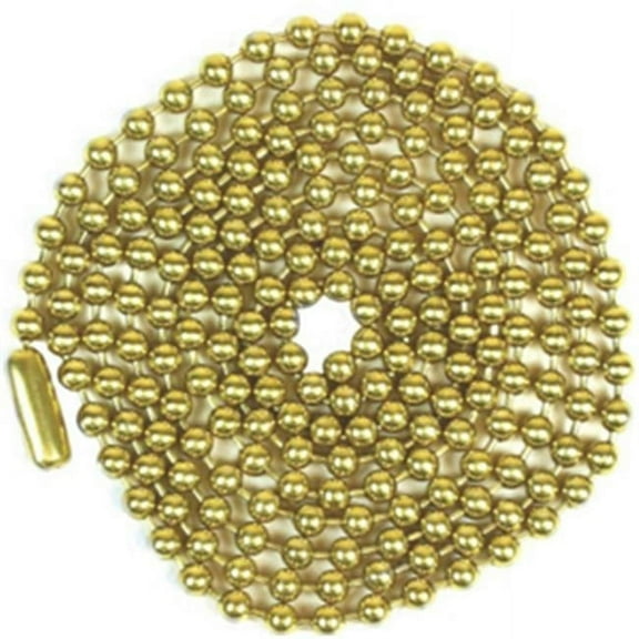 Jandorf Specialty Hardw 94992 No. 6 Beaded Chain With Connector - Brass Plated - 3 ft.
