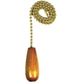 thumbnail image 1 of Jandorf 60321 Pull Chain, 12 in L Chain, Brass/Wood, Natural, 1 of 2