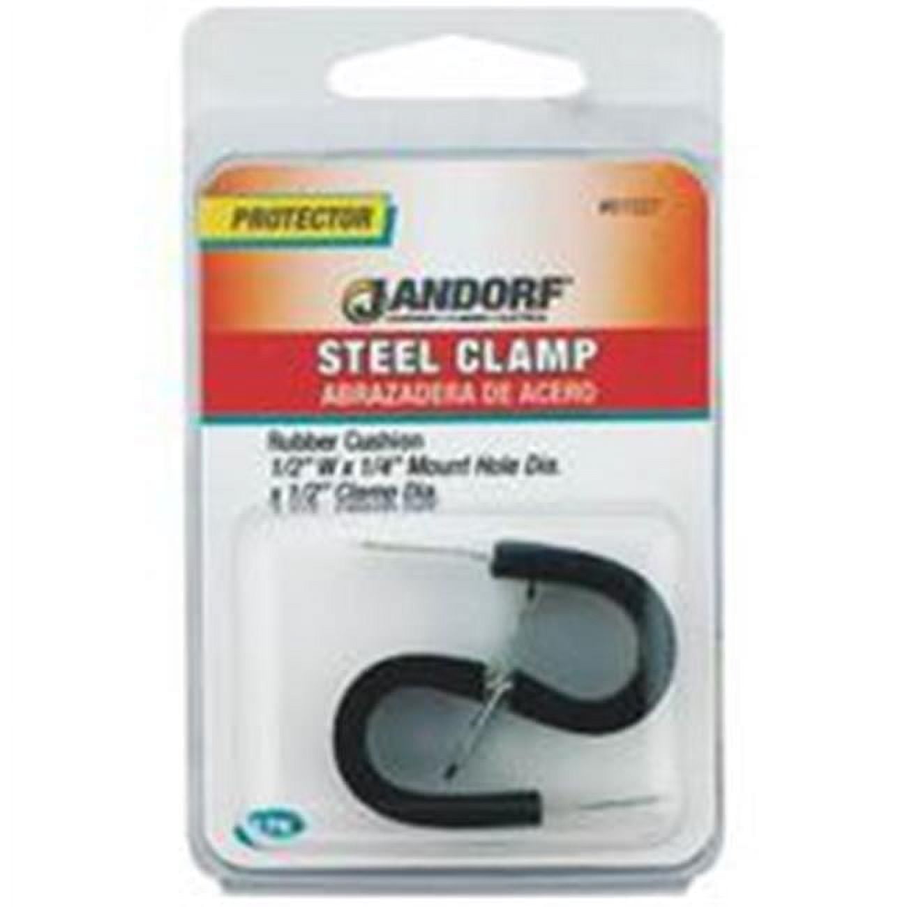 1/2" Black Steel Rubber Cushion Clamp for Indoor/Outdoor Use