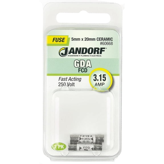 Jandorf Specialty Hardw Fuse Gda 3.15A Fast Acting 60668