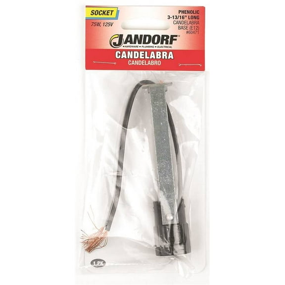 3397031,LAMPHOLDER FIXTURE SOCKETS,PHENOLIC,CANDELABRA BASE DOUBLE LEG HICKEY,,Lgth In=3-13/16,Terminals=Wire Leads