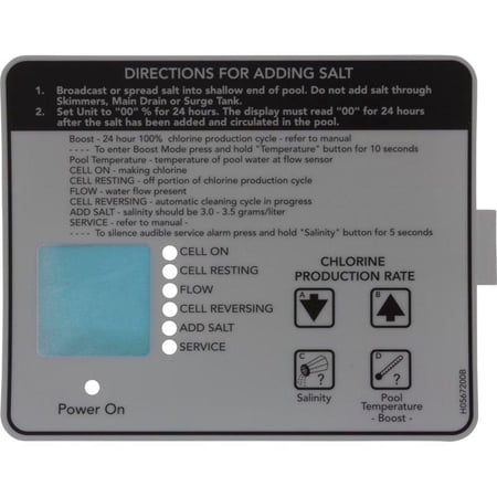 Jandy AquaPure Control Box Bottom Decal R0404400