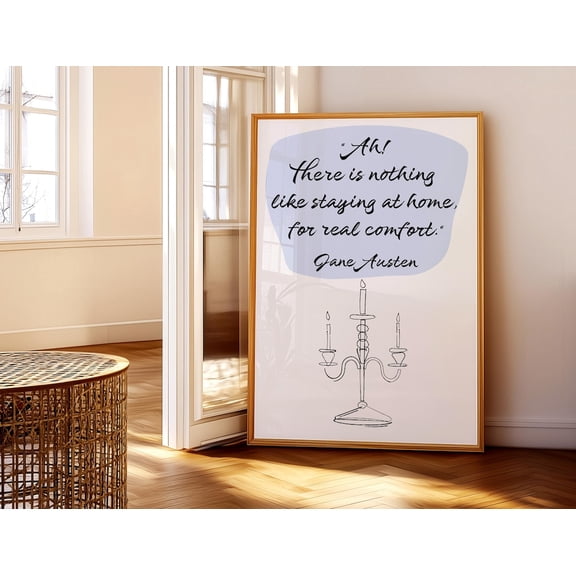 Jane Austen 250th Anniversary Quote Print Vintage Bookish Home Decor, Unframed Canvas 8x10in