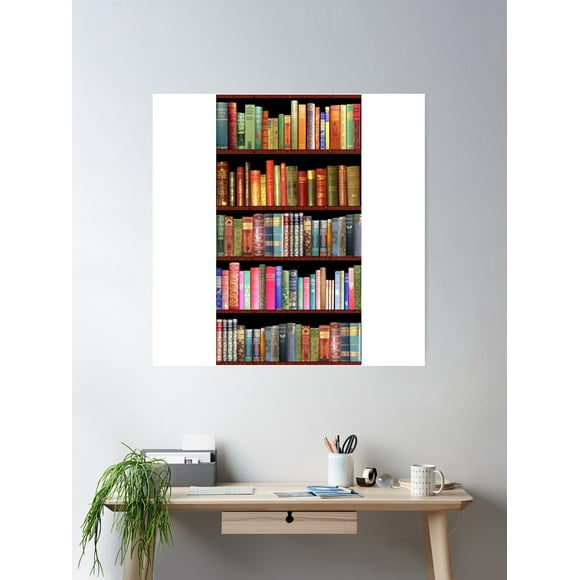 Jane Austen Antique Books, British Antique Books Poster Wall Art, Modern Wall Decor For Living Room Bedroom, 8x12 UNFRAMED