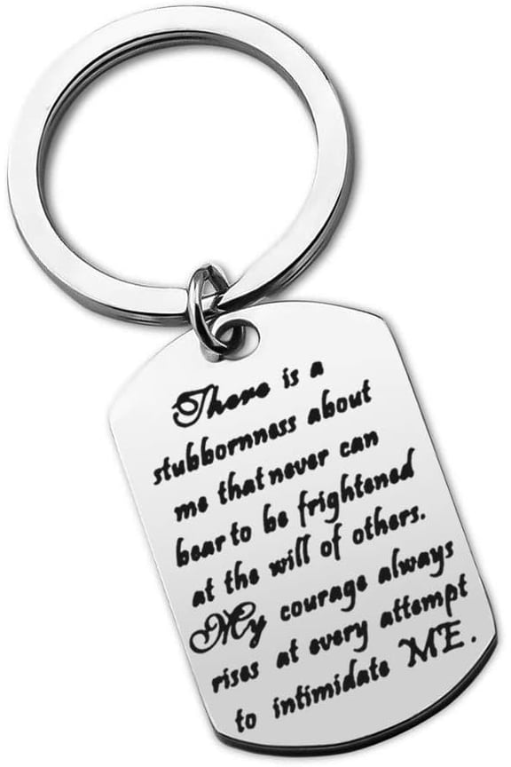 Jane Austen Quote My Courage Always Rises Keychain Pride and Prejudice Feminist Gift Literary Gift