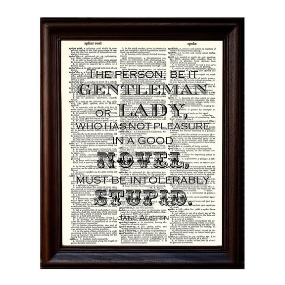 Jane Austin Quote - Dictionary Art Print Printed On Authentic Vintage Dictionary Book Page - 8 x 10.5