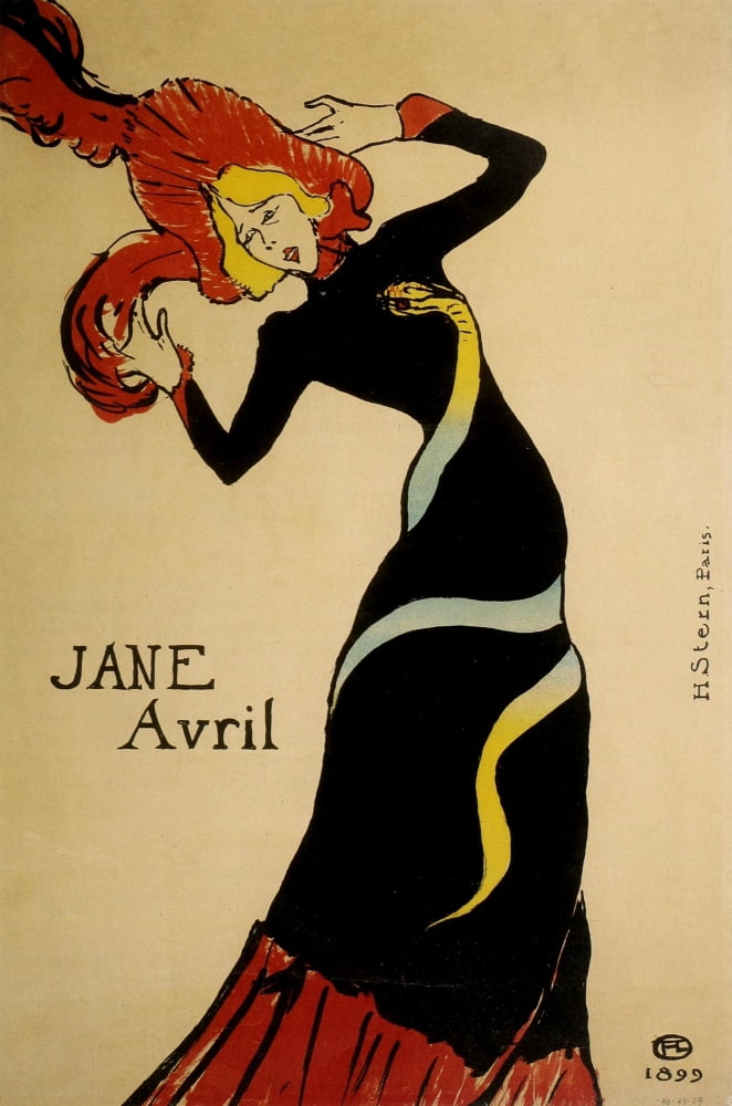 Jane Avril 1899 Canvas Art - H de Toulouse-Lautrec (24 x 36)