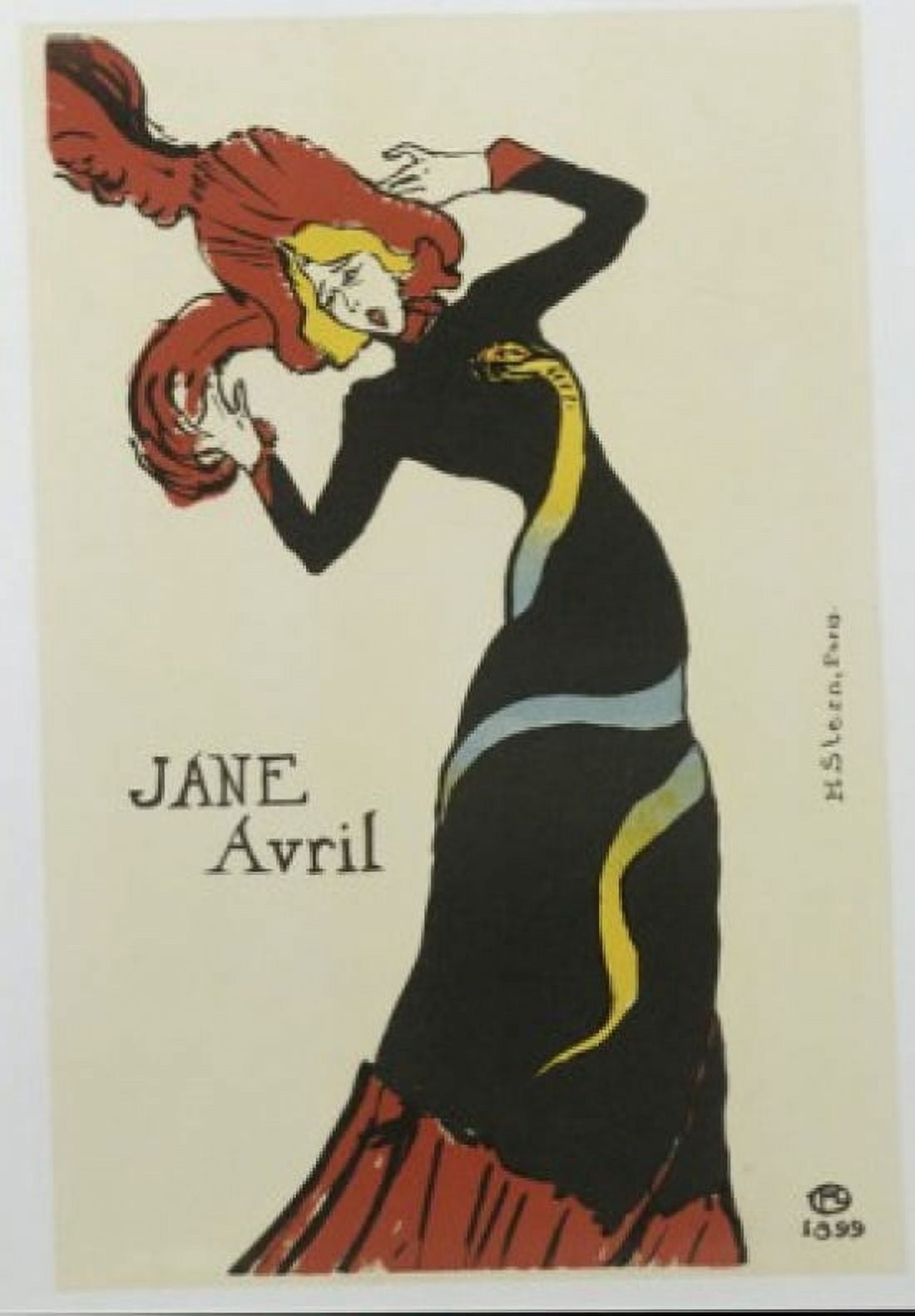 Jane Avril 1899 Henri de Toulouse-Lautrec (1864-1901 French) Lithograph Canvas Art - Henri de Toulouse-Lautrec (18 x 24)