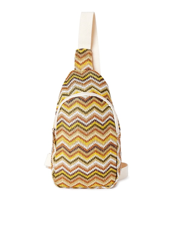 Women's Adult Pattern Sling Bag Multi-Color Chevron
