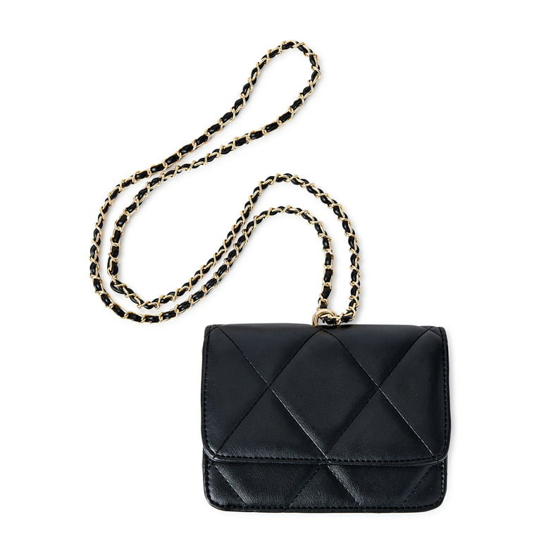 French Connection Chain Quilted Shoulder Bag in Black - ASOS Outlet