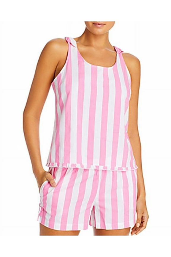 Striped Tank & Shorts Pajama Set, Pink Stripe, Small