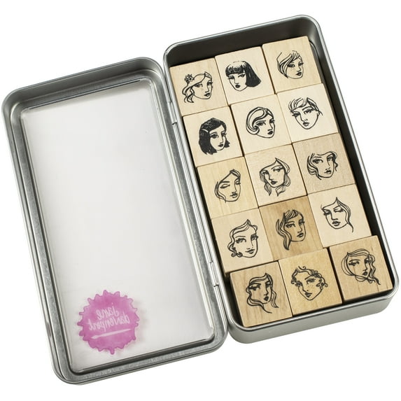 Jane Davenport Artomology Stamp Tin Set-Tin Of Friends