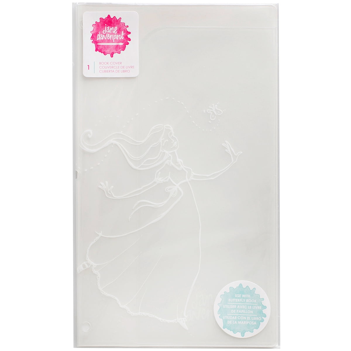 Jane Davenport Butterfly Effect Plastic Journal Jacket 5"X9"-Clear W/Butterfly Girl Outline
