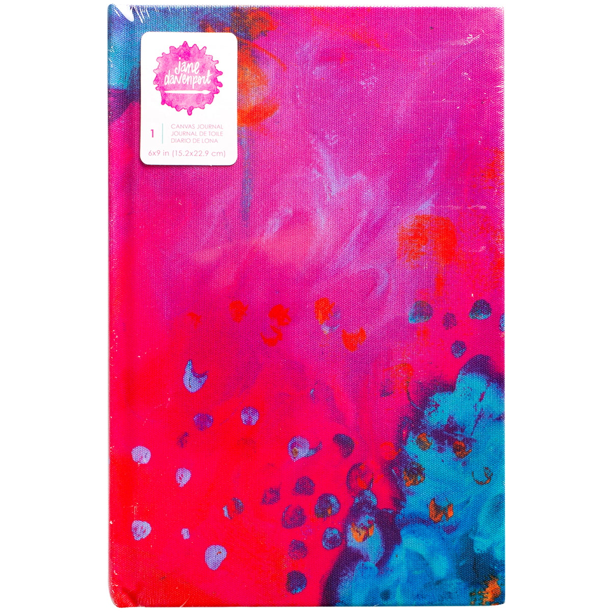 Jane Davenport Mixed Media Canvas Cover Journal 9X6-Girl Print W/96  Watercolor Paper Pages