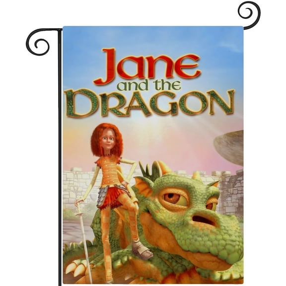 Jane and the Dragon-themed Garden Flag. Perfect gift for fans, friends, and family members, and suitable for outdoor activities, party decorations11''x18''