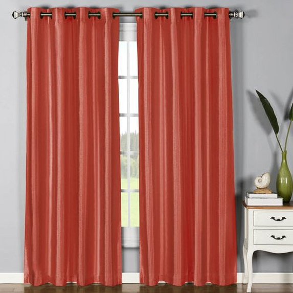 Jane Faux Silk Grommet Curtain Panels