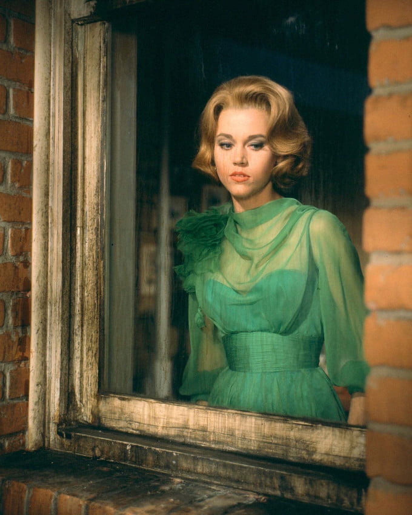 Jane Fonda 24X36 Classic Hollywood Poster In Green Glamour Outfit In 