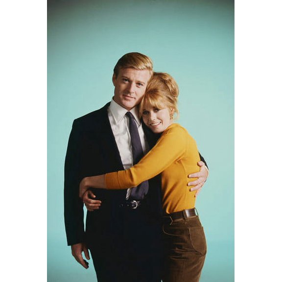 Jane Fonda and Robert Redford in Barefoot in the Park hugging each other rare studio pose 24x36 Poster