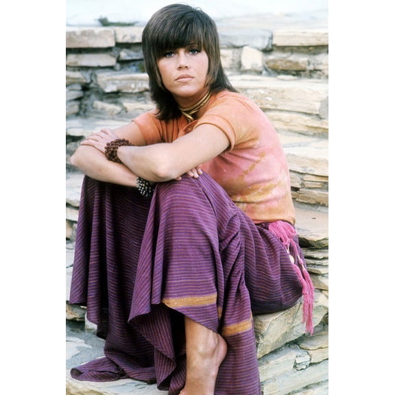 Jane Fonda in Klute barefoot short dark hair classic 24x36 Poster