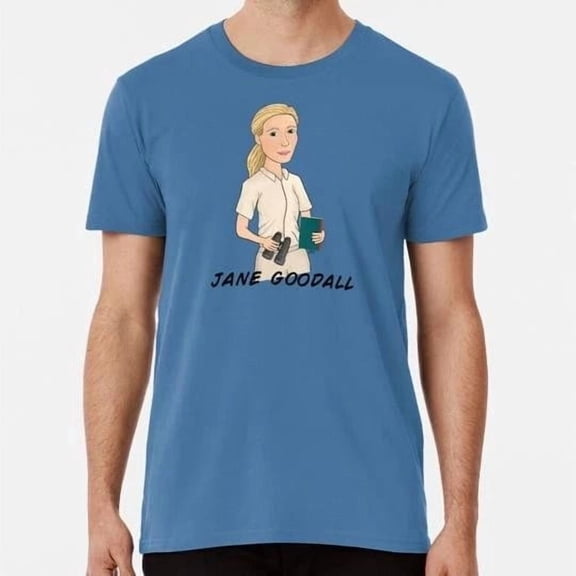 Jane Goodall Young Green Background Size S to 5XL Made in the USA T-Shirt