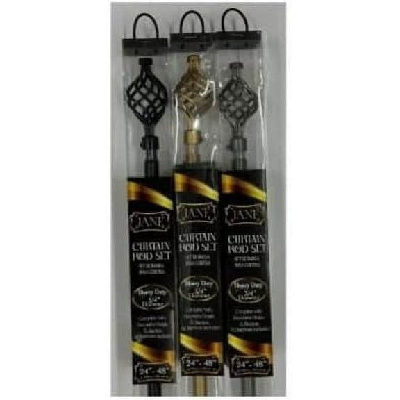 Jane Heavy Duty Metal Curtain Rod, 3/4 Inch Diameter