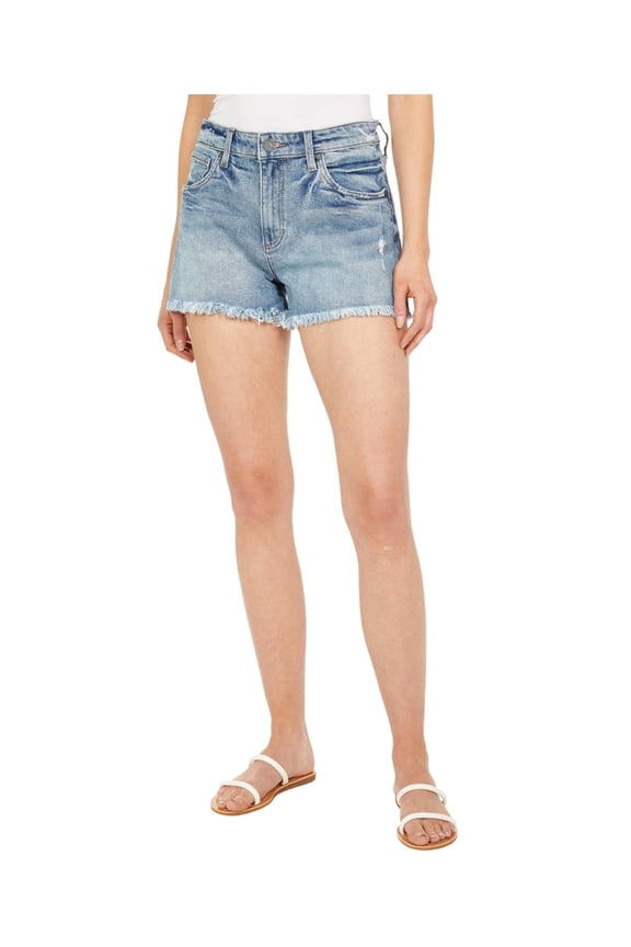 Jane High Rise Shorts with Fray Hem in Proactive wash