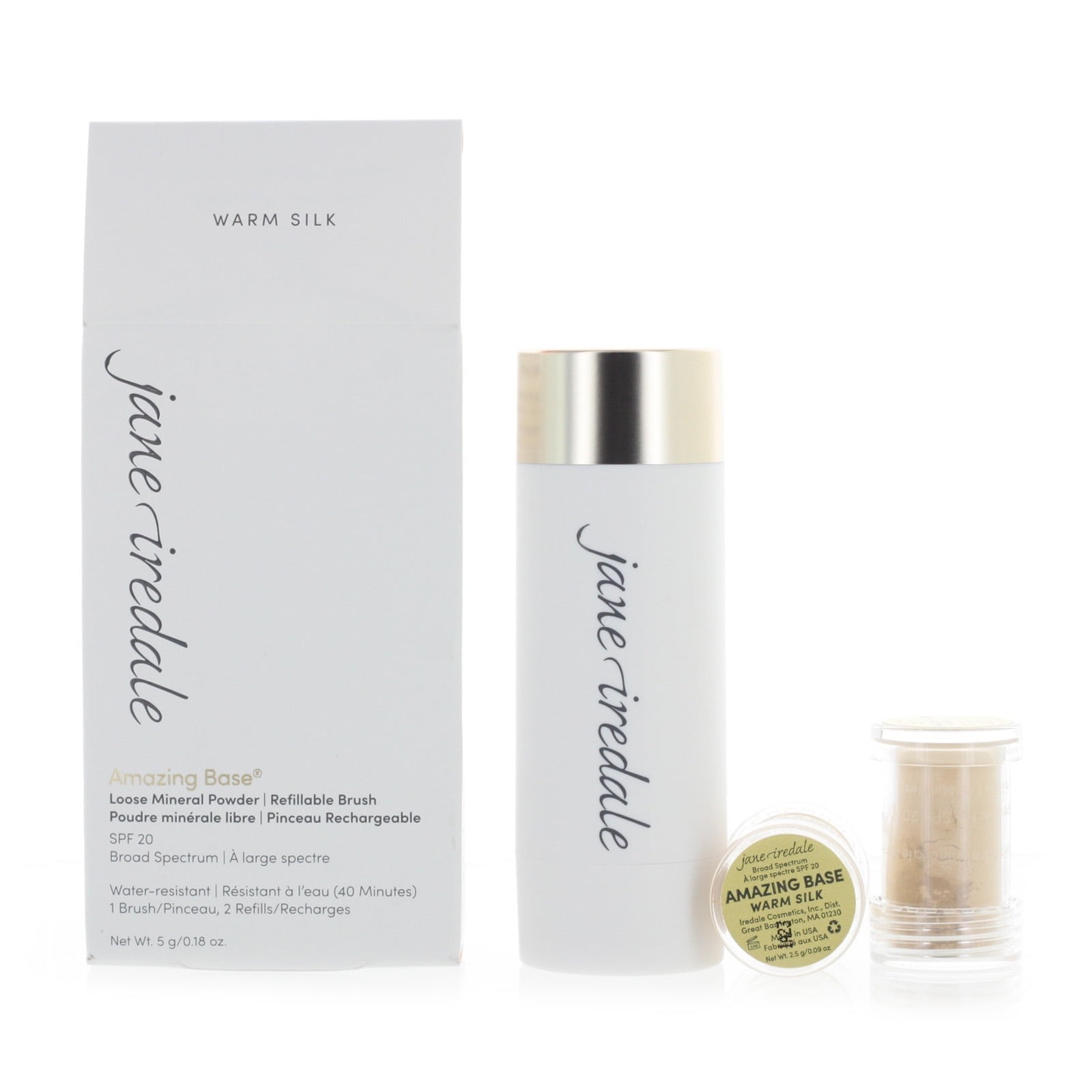 Jane Iredale Amazing Base Loose Minerals Powder Refillable Brush 5g 0.18oz Warm Silk