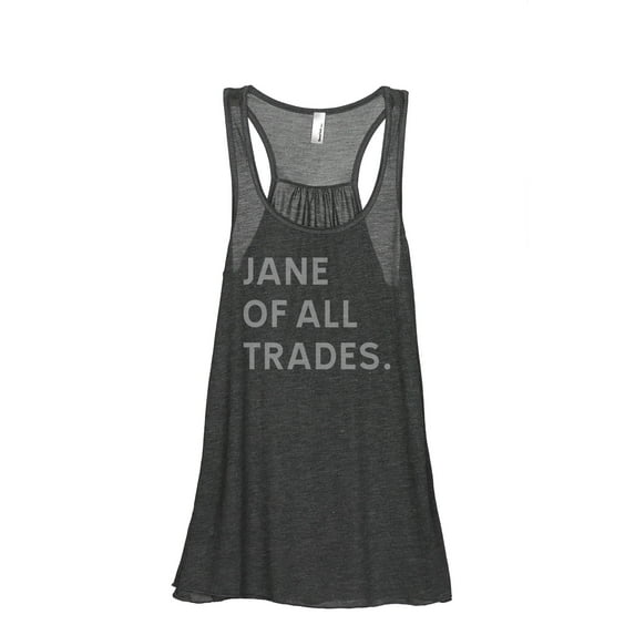 Jane Of All Trades Women's Fashion Sleeveless Flowy Racerback Workout Yoga Tank Top Charcoal Grey X-Large