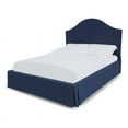 thumbnail image 1 of Jane Platform Full Bed Storage Arched Headboard Upholstered Navy Blue, 1 of 5