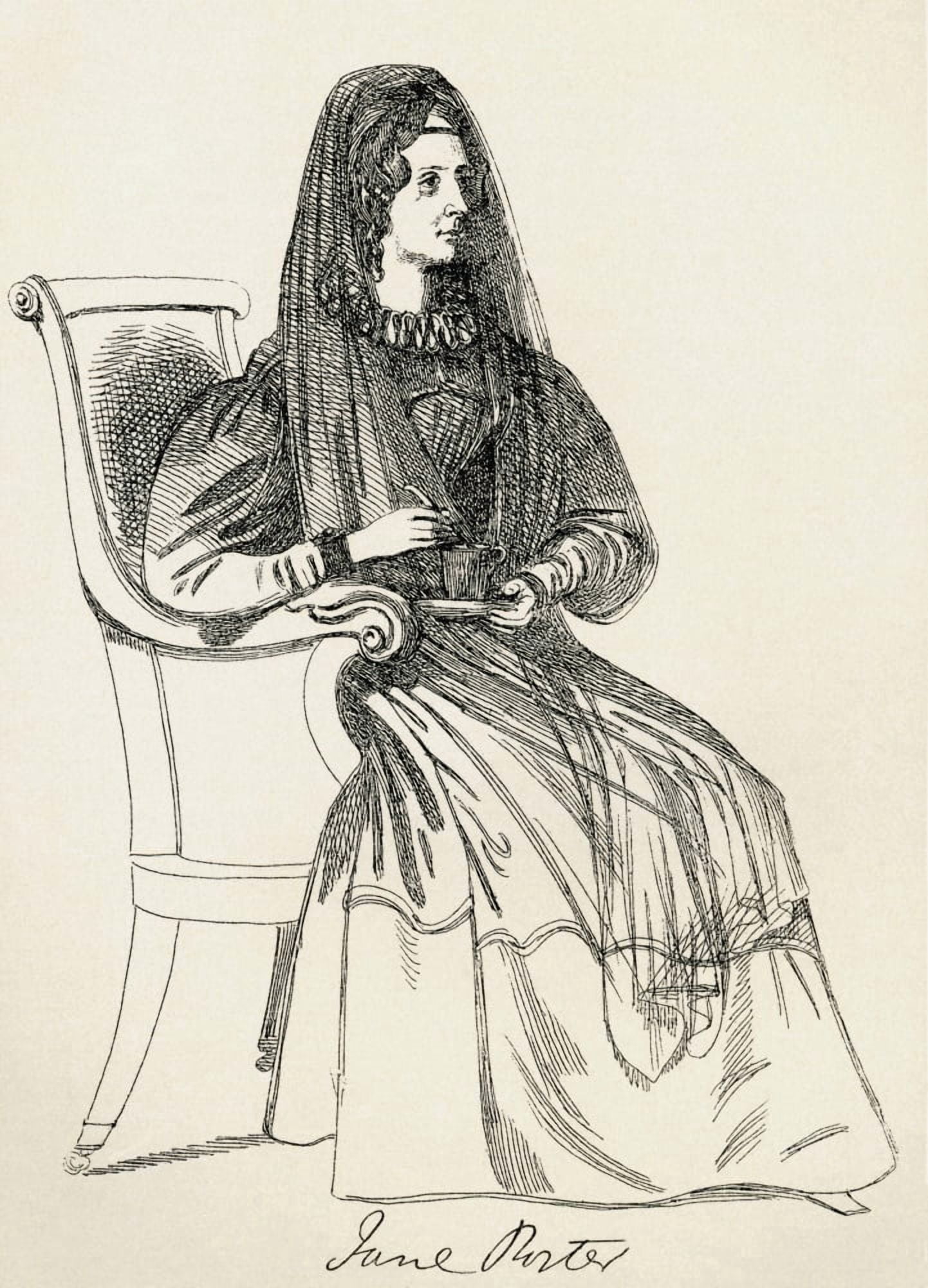 Jane Porter 1776 - 1850 Scottish Historical Novelist And Dramatist From The Maclise Portrait Gallery Published 1898 Canvas Art - Ken Welsh Design Pics (13 x 18)
