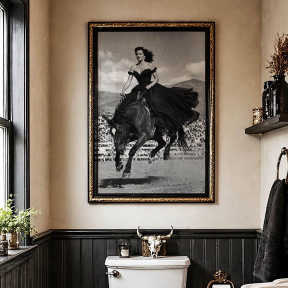 Jane Russell Ball Gown Western Rodeo Poster Cowgirl Bronco Riding Wall Art