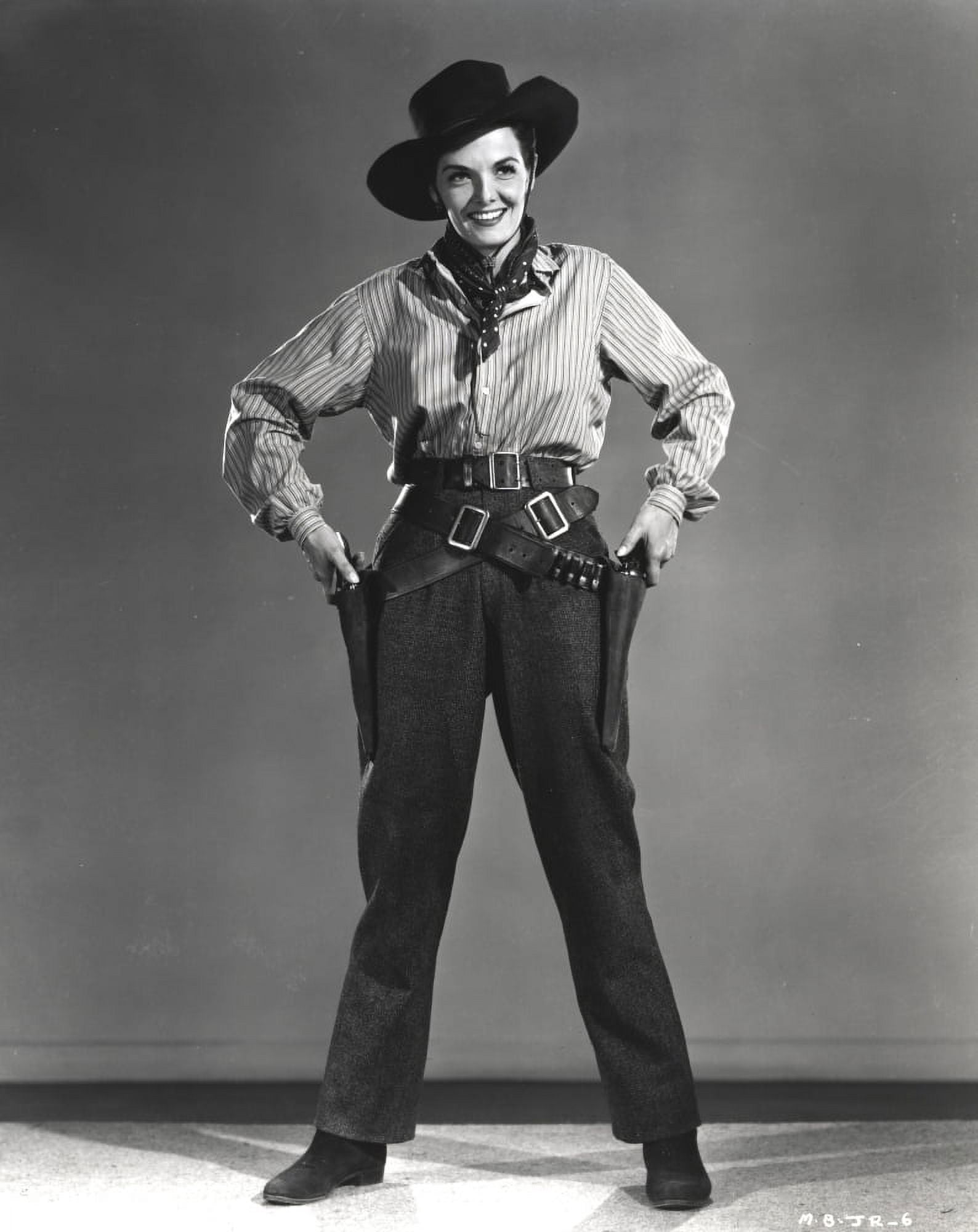 Jane Russell Posed in Long Sleeve Collar Shirt and Black Neckerchief ...