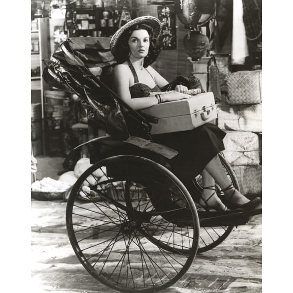 Jane Russell Riding Carousel in Black Gown Photo Print (24 x 30)